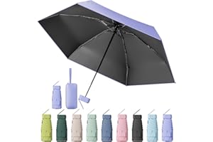 MPXEAVG Ombrello Mini, Ombrello Pieghevole, Mini Ombrello Tascabile, Ombrello Pieghevole Antivento, Ombrello da Viaggio, UPF>50+ Ombrello da Sole/Pioggia