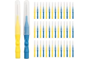 HDKAJL 40 Piezas Cepillos Interdentales, 0.8mm Cepillo Interdental, Interdentales, Cepillo Interdental Reutilizable con Caja de Almacenamiento, Herramienta De Limpieza De Dientes