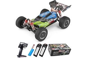 Teeggi WLtoys 144001 RC Coche 60km/h, 2600mAh Actualización de batería 45 Minutos, 1:14 Vehículo Todoterreno 4WD, Racing ​Offroad Drift de Alta Velocidad Car 3 Pilas (Verde)