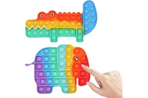 GGUFAY Pop It Fidget Toy, 2 Pcs Pop Bubble Fidget Toys, Jouets Anti-stress, Sensorielle Jouet, Push and Pop Bubble Sensory Fidget Toy, Jouets Sensoriels à Presser, Cadeau d'anniversaire Fête pour Enfants