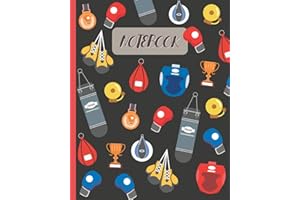 Notebook: Boxing Cartoon Cover - Lined Notebook, Diary, Track, Log & Journal - Cute Gift for Kids, Teens, Men, Women, Boxers & Coaches (8" x10" 120 Pages)