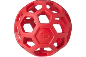 JW Hol-ee Roller Dog Toy Treat Ball Durable Rubber Dog Toy, Chew Treat Dispensing Dog Ball - Medium