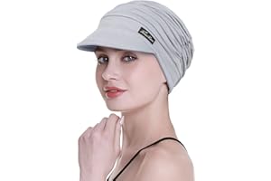 FocusCare Miękka czapka dla kobiet po chemioterapii, bambusowa, z daszkiem, na wypadanie włosów, turbany