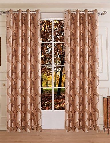 CLL/ One Panel Modern Curve Coffee Bedroom Polyester Panel Curtains Drapes , rod pocket-w55" , rod pocket-w55"