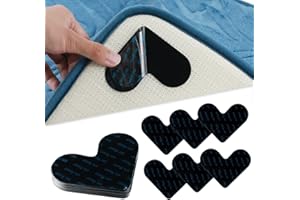 RUTBUE 12 Pieces Anti-Slip Rug Grippers,Rug Pad Grippers for Carpet,Reusable Anti Slip Carpet Grippers,Multi-Purpose Washable Anti Curling Rug Pads & Grippers For All Kinds Of Rugs(Love Style)