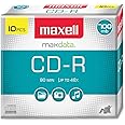 Maxell MAX648210 CD Recordable Media, CD-R, 40x, 700 MB, 10 Pack Slim Jewel Case