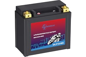 MOUDENSKAY Litio Motocicleta Batería 12V Litio Powersports con BMS, 12.8V 6AH YTX12-BS LiFePO4 Motor de arranque de la batería para motocicletas, ATV, UTV, motos de nieve y más