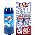 Blue Raspberry SLUSH PUPPiE Syrup & 20 SLUSH PUPPiE Paper Cups & Straws Bundle. 500ml of Iconic Blue Raspberry Flavour. Genuine Slush Puppy Merchandise from Fizz Creations.