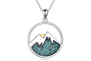 YAFEINI Naszyjnik z wisiorkiem w kształcie góry, srebro wysokiej próby 925, górski, prezent dla kobiet