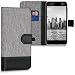 Produktbild kwmobile Hülle für Nokia 2 - Wallet Case Handy Schutzhülle Kunstleder - Handycover Klapphülle mit Kartenfach und Ständer Grau Schwarz