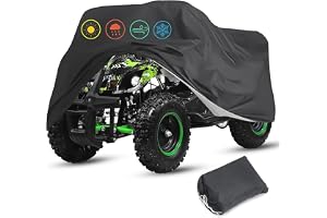ATV Cover Universal Beach Car Motorcycle Cover 210D Outdoor Waterproof | Dustproof Heat Resistant Sun UV Cover 4 Wheeler Quad Bike Scooter Storage Vehicle Cover for Polaris Yamaha, 210*120*115cm