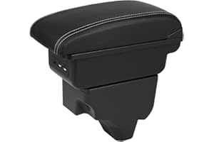 YJYWZH Apoyabrazos Para Peugeot 2008 Apoyabrazos Doble capa Caja de apoyabrazos Consolas Almacenamiento Caja (B,Blanco)