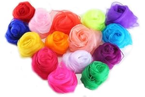 YoniYa Pañuelos de Malabares 15pz Bailar Pequeño Pañuelo de Seda para Niños 64 * 64CM Telas Infantiles Cuadrado Pañuelos Mágicos para Niños Chicas Actividades de Fiesta Decoración y Juegos Accesorios