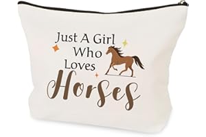 LSVGSAK Horse Lovers Cosmetic Makeup Bag Horse Gifts for Women Girl Travel Toiletry Pouch Birthday Christmas Animal Lover Horse Themed Gifts for Teens Bestie Friend Daughter Wife Sister Girlfriend