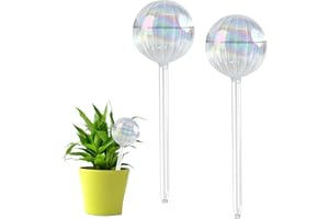 RoxNvm Globes darrosage, 2 Pièces Verre Arrosage Automatique Interieur, Arroseur Plante Intérieur, Transparent Arrosage Plante Interieur pour Intérieur et Extérieur Plantes (Sphère)