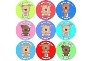 STICKER STOCKER 144 I was Brave - Teddy Bravery Reward Stickers Teachers, Nurse - Size 30mm