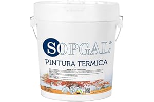 Sopgal Pintura térmica Anti-Calor especial Tejados (15L) Teja/Chapa/Pizarra/Fibrocemento - Reduce la temperatura de la vivienda y refleja la radiación solar