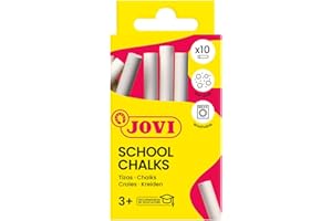 Jovi - Craies CLASSCOLOR, Boîte de 10 unités, Couleur blanche, Ne produit pas de poussière, Facile à effacer et très résistante, Sans gluten (1010)