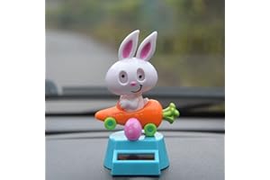 HLJS Solar Wackelfigur Hase Auto Solarbetriebene Wackelfigur Solarfigur, Creative Solar Tänzerin Dekofigur Für Auto Büro Ostern Ornamente
