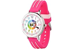 Kiddus Lernuhr für Kinder, Analoge Armbanduhr für Jungen und Mädchen ab 5 Jahren, 3ATM und 5ATM, Erste Uhr mit Stunden und Minuten, Lernspielzeug Geschenk für Kinder