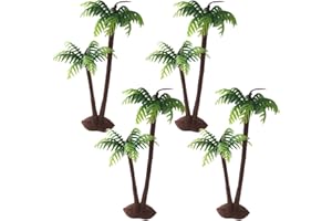 AYVRUOP Modelos de árboles, palmeras de coco, palmeras de coco verdes, modelo de cocotero encantador para maquetas de ferrocarril, arquitectura, diorama, paisaje, bricolaje, 4 piezas
