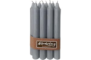 Nordring 8 Stück Stabkerzen hellgrau 2,2 x 18 cm hoch