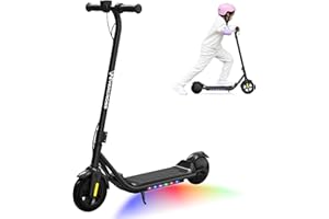 EVERCROSS Patinete Eléctrico para Niños de 6 a 12 Años, Tres Modos de Velocidad, Batería de Alta Capacidad 21,6V/5,2AH, Motor 150W, Velocidad Segura 8-16KM/H, Autonomía 15KM, Ligero y Portátil