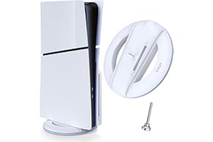 Auarte Support Vertical pour PS5 Slim Disc & Digital New Console, Socle Vertical pour PS5 Slim Accessoires avec Patin Antidérapant, Vis, Robuste et Solide (Blanc)