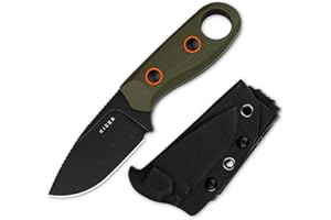 Kizer Beaver Cuchillo de Hoja Fija con Funda, Hoja D2 de 2,75" Cuchillo EDC para Camping con Mango G10 Verde Oliva, Cuchillos Pequeños de Supervivencia Bushcraft para Caza al Aire Libre 1078A1