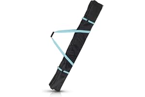 Navaris Bolsa de ski de 190CM - Funda para un par de esquís y Bastones - Portaesquís y Bastones de esquí Alpino de Color Negro y Amarillo