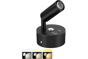 AOOTE LED Light Campervan, 12V LED Spot Reading Light, Touch Control Switch, USB and Type-C ports, Caravan Lights Dimmable for RV, Van, Motorhome, Boat, Truck, 3 Color Temperatures