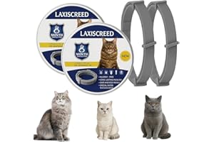 LAXISCREED 2 Pack Cat Collar to Prevent Infections, with Natural Essential Oils – 16-Month Protection, Waterproof & Adjustable, Safe for Cats Over 7 Weeks