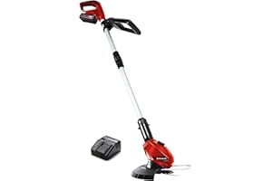 Einhell Akku-Rasentrimmer GE-CT 18 Li (1x 2,5 Ah) Power X-Change (18 V, Motorkopf drehbar und neigbar, Flowerguard, inkl. 20 Kunststoffmesser, inkl. 2,5 Ah Akku und Ladegerät)