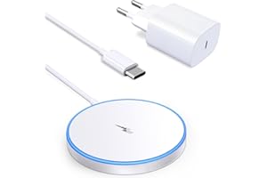OANDYS Mag-Safe Ladegerät iPhone mit 20W Schnelles Adapter, Wireless Charger induktive ladestation für iPhone 17/16/15/14/13/12 Serie, Ohrhörer 3/2, LED kabelloses ladegerät mit Zwei Ladeanschlüssen