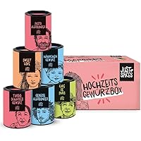 Just Spices Hochzeit Gewürzbox I 6 der besten Gewürze in einer schönen Box I Hochzeits-Geschenk für Frauen und Männer