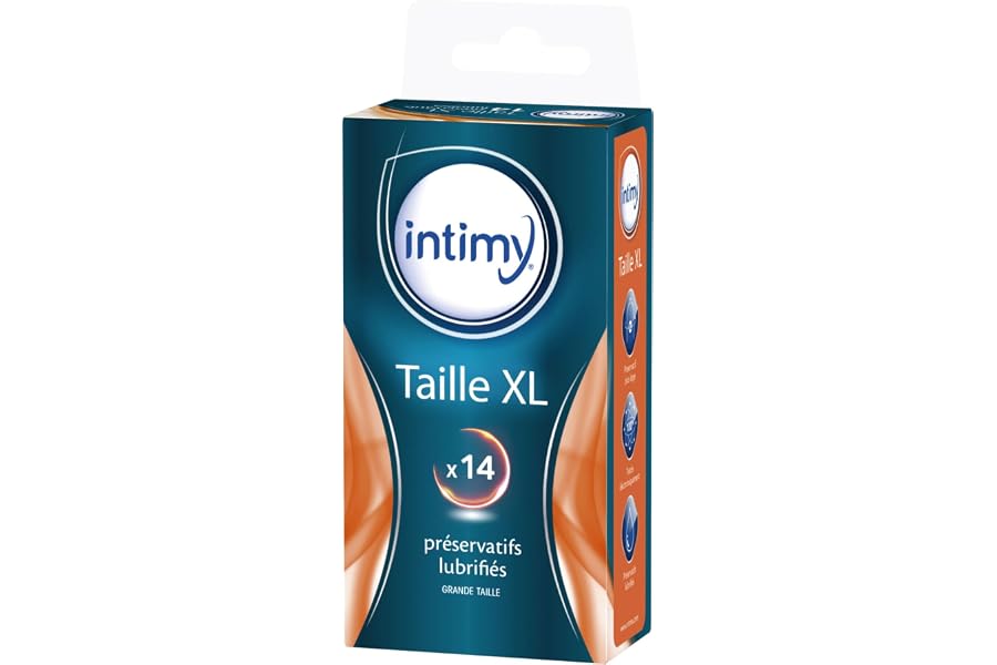 INTIMY 14 Preservatifs XL pour Homme Lubrifies Plaisir et Confort Extra Larges, Maximum de...