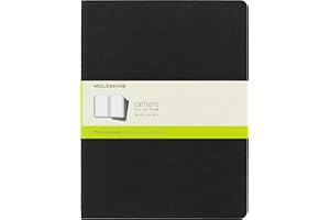 ‎MOLESKINE Moleskine - Cahier Journal, Set mit 3 Notizbüchern mit weißen Seiten, Kartonabdeckung, extra großen Abmessungen 19 x 25 cm, Farbe Schwarz, 120 Seiten