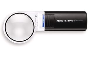 Eschenbach Loupe Optique à Main avec éclairage LED mobiluxLED - Grossissement : 6X - Taille de la lentille : (Ø) 58 mm