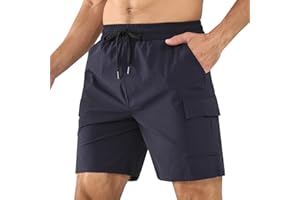 Superora Hombres Cargo Pantalones Cortos Transpirables de Secado Rápido y Elásticos de Corte Relajado Shorts para Deporte y Tiempo Libre,Utilitarios de Trabajo con Múltiples Bolsillos