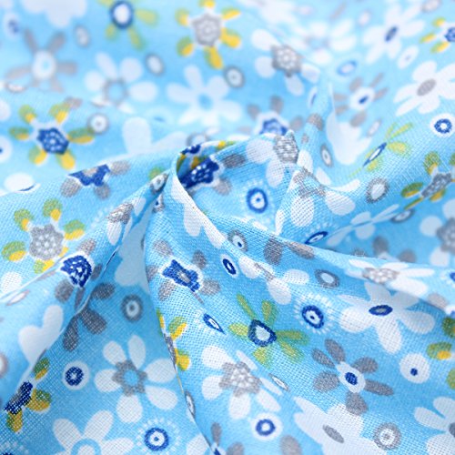 KING DO WAY 7 Stueck Baumwollstoff Stoffpakete Patchwork Stoffe Baumwolle tuch Stoffreste Paket Blau 50x50cm - 5