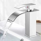 Minnhua Waterfall Chrome Basin Tap with Peak Height 110 mm | Taps for Bathroom Sinks Mixer Tap Basin Waterfall Basin Tap with