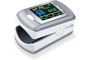 Beurer PO 80 Pulsoximeter, Messung von Sauerstoffsättigung (SpO₂) und Herzfrequenz (Puls), 24h kontinuierliche Aufzeichnung, 