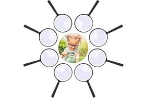 Loupe Enfant 8 Pièces, Loupes pour Enfants Mini Plastique Loupe Portable Grossissement, Idée pour Jouets éducatifs Enfants Learning Resources Détective Fournitures de Fête Cadeau
