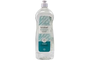 Biobel - Abrillantador para Lavavajillas - 100% Natural - Acabado Seco y Brillante - Elaborado con Alcohol Vegetal - Sin Perfume ni Alérgenos - Apto para Lavavajillas Domésticos - 1 L