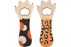 BJBJJIU Otwieracz do Butelki z Piwem, 2 Sztuki, Magnetyczny, Wykonany ze Stali Nierdzewnej, Przenośny, Design "Niedźwiedzia Łapa", Idealny do Kuchni, Baru, Lodówki