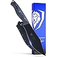 DALSTRONG Barong Chef's Knife - 7" - Delta Wolf Series - Ultra-Thin & Zero Friction Blade - HC 9CR18MOV Steel - Black Titanium Nitride Coating - G10 Camo Handle - Leather Sheath
