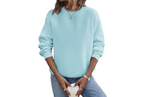 TICTICMIMI Lässige Damen-Sweatshirts mit Rundhalsausschnitt, langärmelig, lockere Passform, Herbst-Shirt