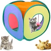 Kedi ve K&ouml;pek Oyun T&uuml;neli G&ouml;kkuşağı Renkli Katlanır, Uzun Eğlenceli Evcil Hayvan Oyuncak T&uuml;neli (K&uuml;p)