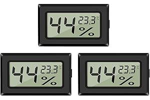 EEEKit 3 Pezzi Igrometro Termometro, LCD Digitale Mini Misuratore di Temperatura e Umidità per Serra Auto Ufficio, Nero