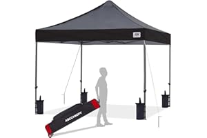 ABCCANOPY Pop Up Gazebo with Detachable Awning, Commercial Market stall, Bonus Upgraded Roller Bag, 4 Weight Bags, Stakes and Ropes